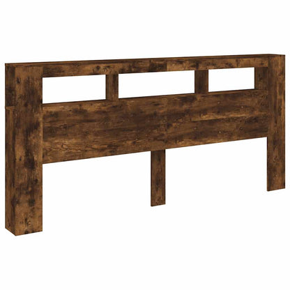 vidaXL LED Headboard Smoked Oak 220x18,5x103,5 cm Engineered Wood