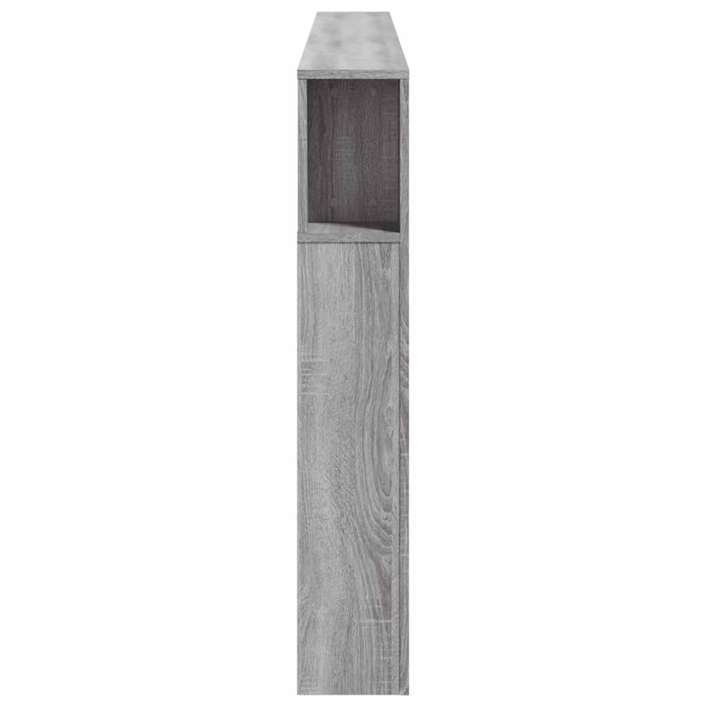 vidaXL LED Headboard Grey Sonoma 220x18,5x103,5 cm Engineered Wood