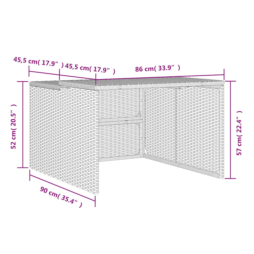 vidaXL Robot Mower Garage Black 86x90x52/57 cm Poly Rattan