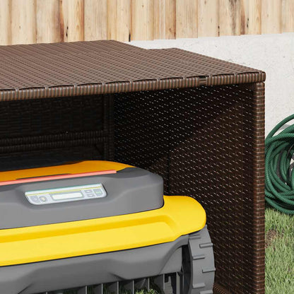 vidaXL Robot Mower Garage Brown 86x90x52/57 cm Poly Rattan