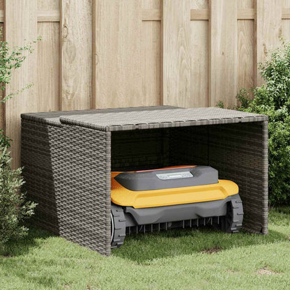 vidaXL Robot Mower Garage Grey 86x90x52/57 cm Poly Rattan