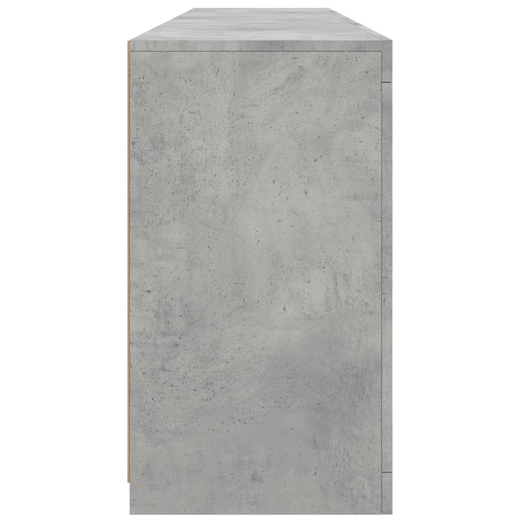 vidaXL Sideboard with LED Lights Concrete Grey 162x37x67 cm