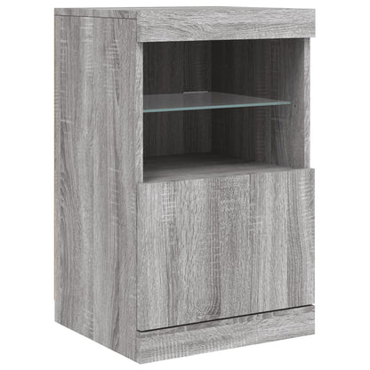 vidaXL Sideboard with LED Lights Grey Sonoma 162x37x67 cm
