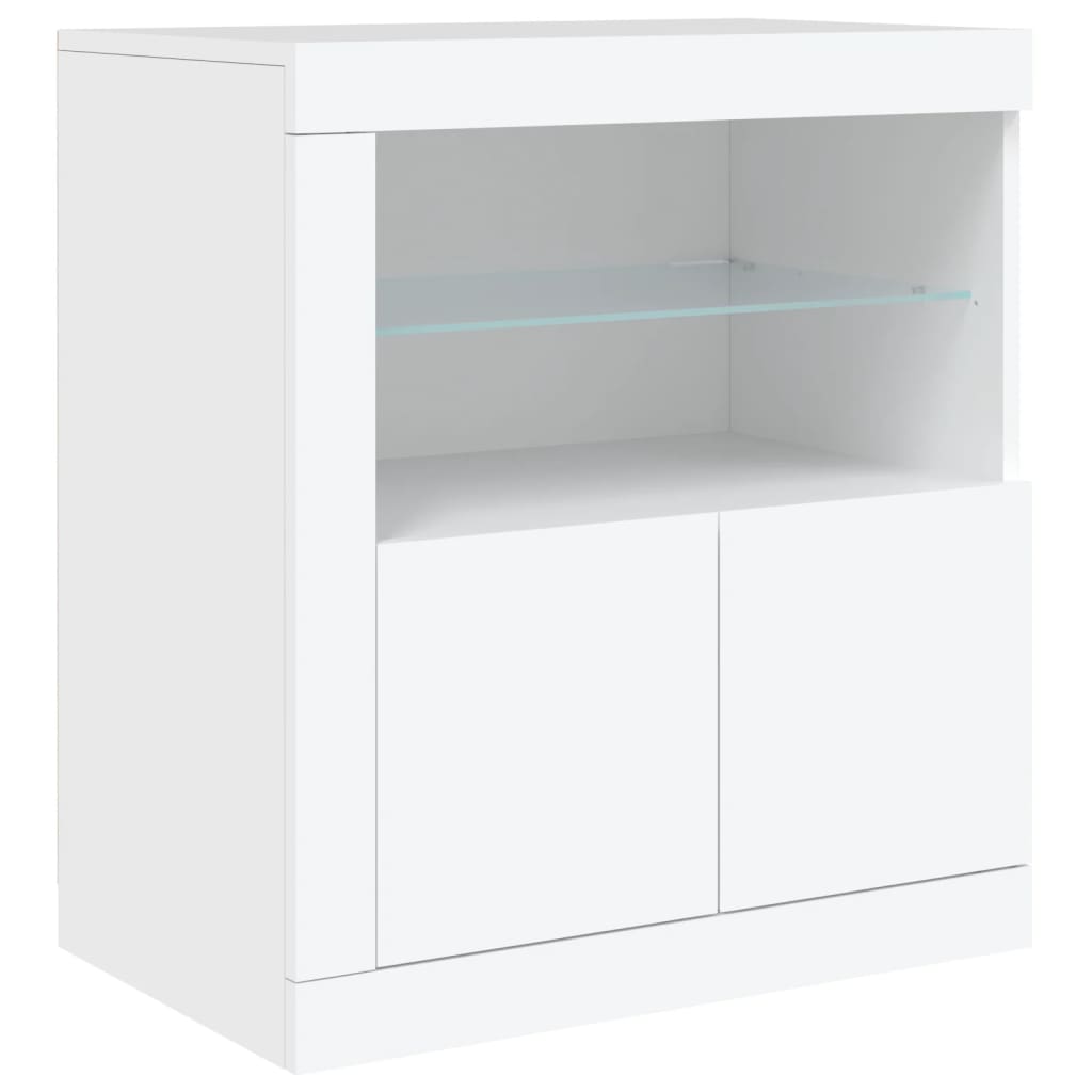 vidaXL Sideboard with LED Lights White 181,5x37x67 cm