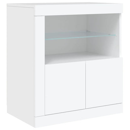 vidaXL Sideboard with LED Lights White 181,5x37x67 cm