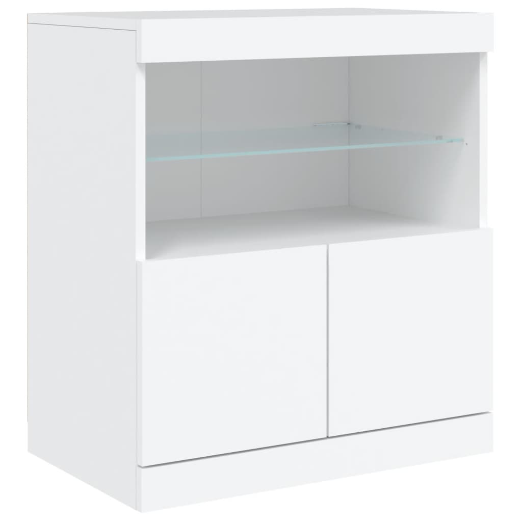 vidaXL Sideboard with LED Lights White 181,5x37x67 cm