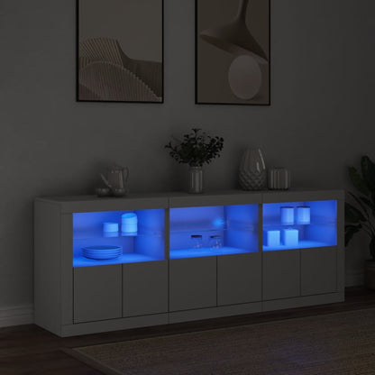 vidaXL Sideboard with LED Lights White 181,5x37x67 cm