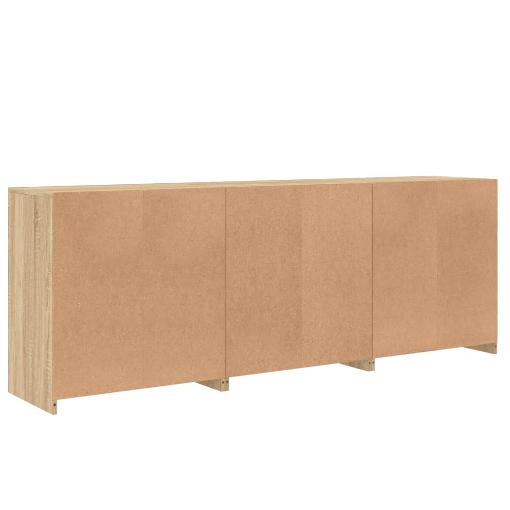 vidaXL Sideboard with LED Lights Sonoma Oak 181,5x37x67 cm