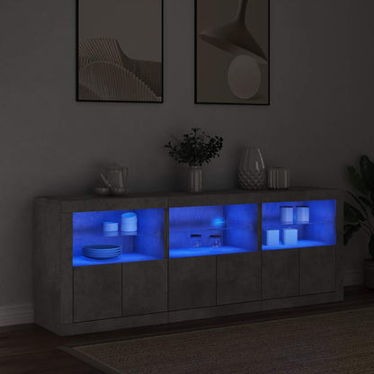 vidaXL Sideboard with LED Lights Concrete Grey 181,5x37x67 cm