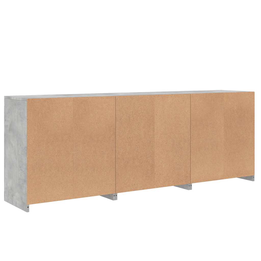 vidaXL Sideboard with LED Lights Concrete Grey 181,5x37x67 cm