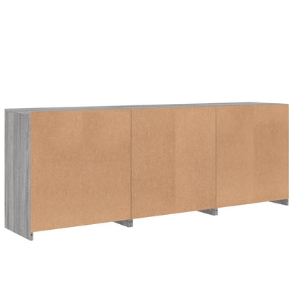 vidaXL Sideboard with LED Lights Grey Sonoma 181.5x37x67 cm