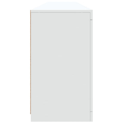 vidaXL Sideboard with LED Lights White 202x37x67 cm