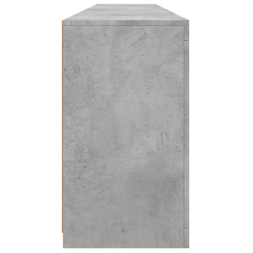 vidaXL Sideboard with LED Lights Concrete Grey 202x37x67 cm