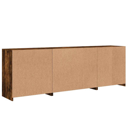 vidaXL Sideboard with LED Lights Smoked Oak 202x37x67 cm