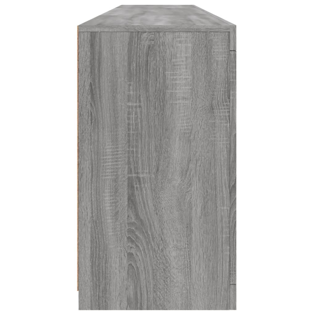 vidaXL Sideboard with LED Lights Grey Sonoma 202x37x67 cm