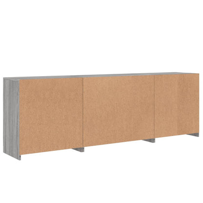 vidaXL Sideboard with LED Lights Grey Sonoma 202x37x67 cm