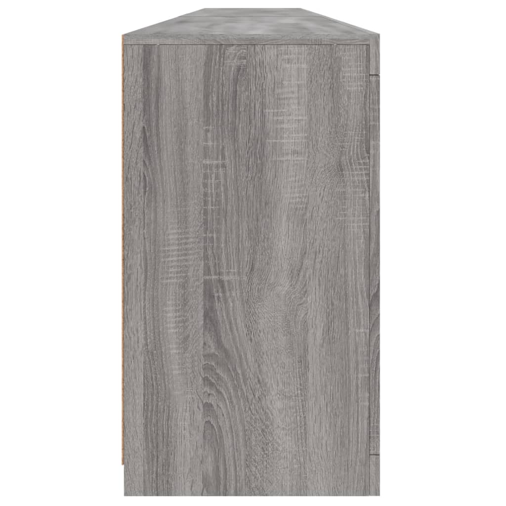 vidaXL Sideboard with LED Lights Grey Sonoma 283x37x67 cm
