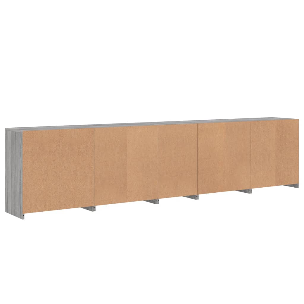 vidaXL Sideboard with LED Lights Grey Sonoma 283x37x67 cm