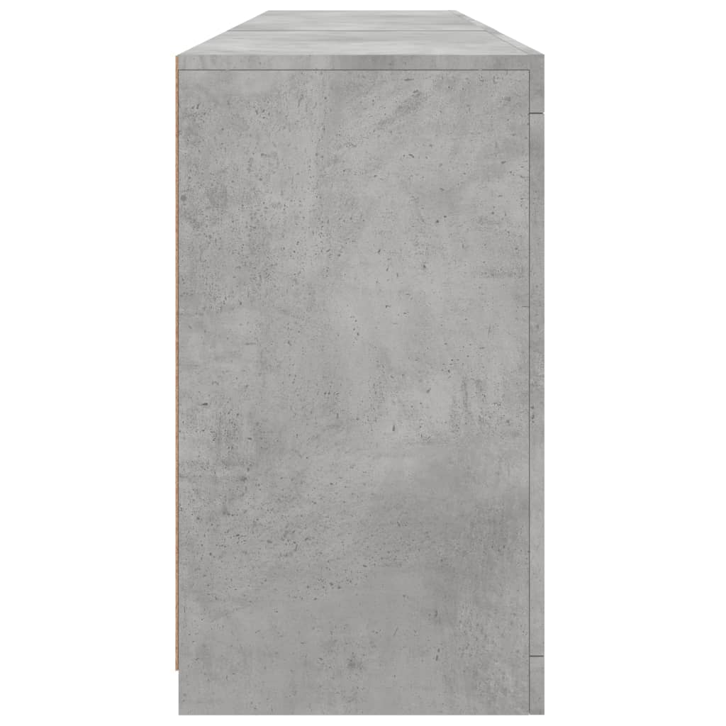 vidaXL Sideboard with LED Lights Concrete Grey 162x37x67 cm