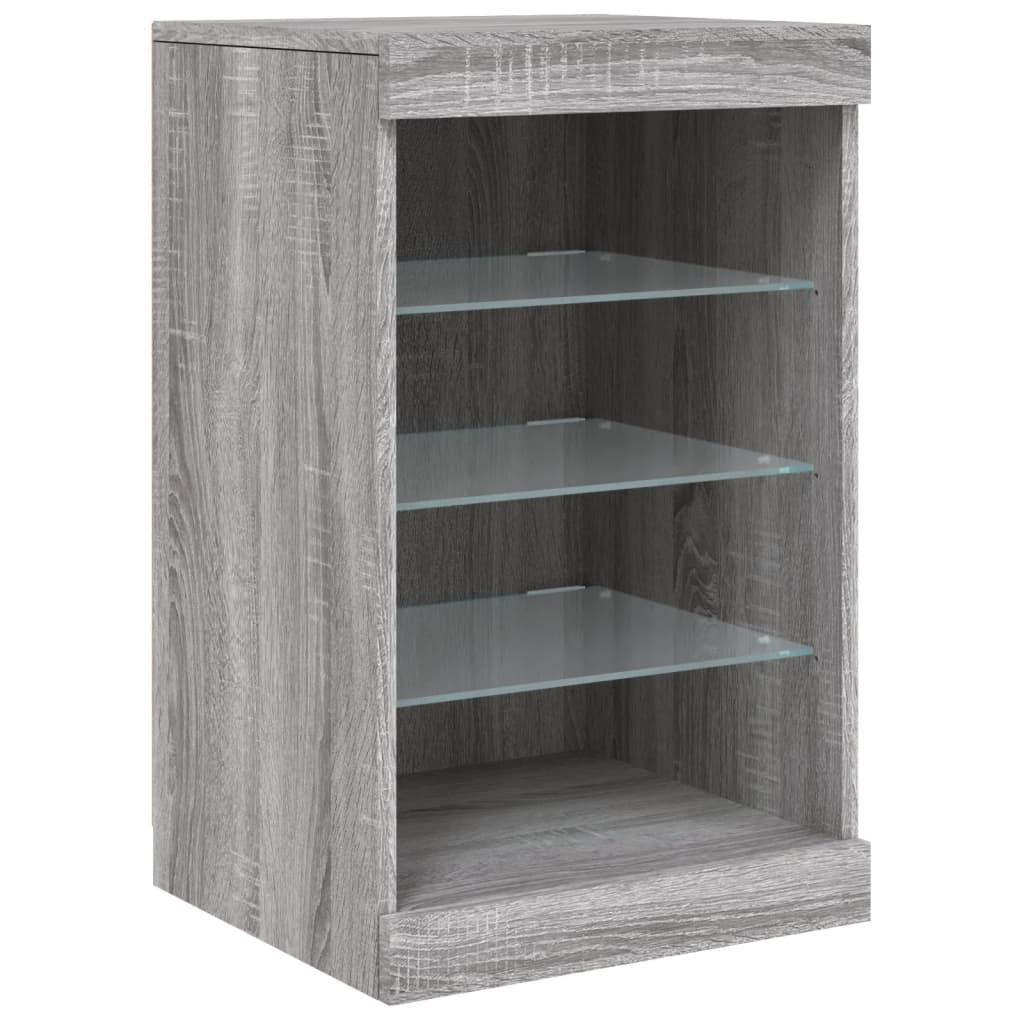 vidaXL Sideboard with LED Lights Grey Sonoma 162x37x67 cm