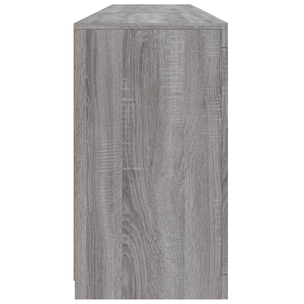 vidaXL Sideboard with LED Lights Grey Sonoma 162x37x67 cm