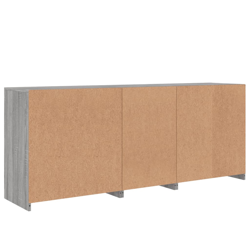 vidaXL Sideboard with LED Lights Grey Sonoma 162x37x67 cm