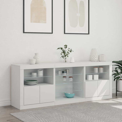 vidaXL Sideboard with LED Lights White 181,5x37x67 cm