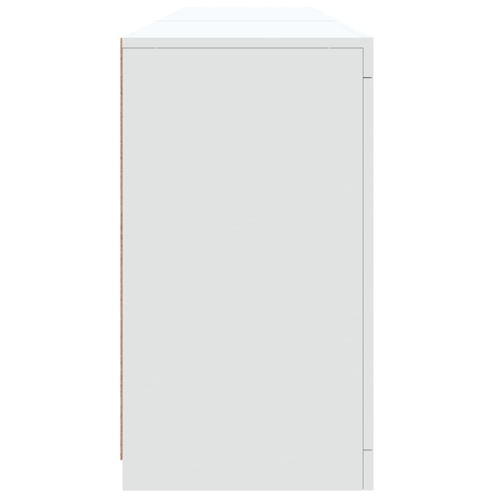 vidaXL Sideboard with LED Lights White 181.5x37x67 cm
