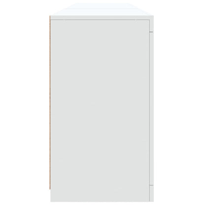 vidaXL Sideboard with LED Lights White 181.5x37x67 cm