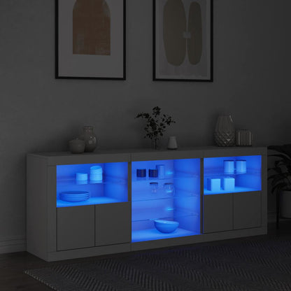 vidaXL Sideboard with LED Lights White 181,5x37x67 cm