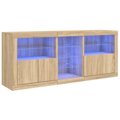 vidaXL Sideboard with LED Lights Sonoma Oak 181,5x37x67 cm