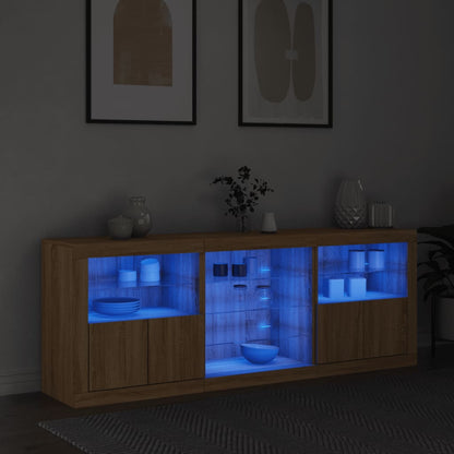 vidaXL Sideboard with LED Lights Sonoma Oak 181,5x37x67 cm