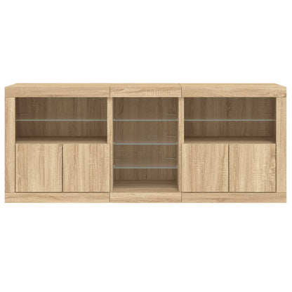 vidaXL Sideboard with LED Lights Sonoma Oak 181,5x37x67 cm