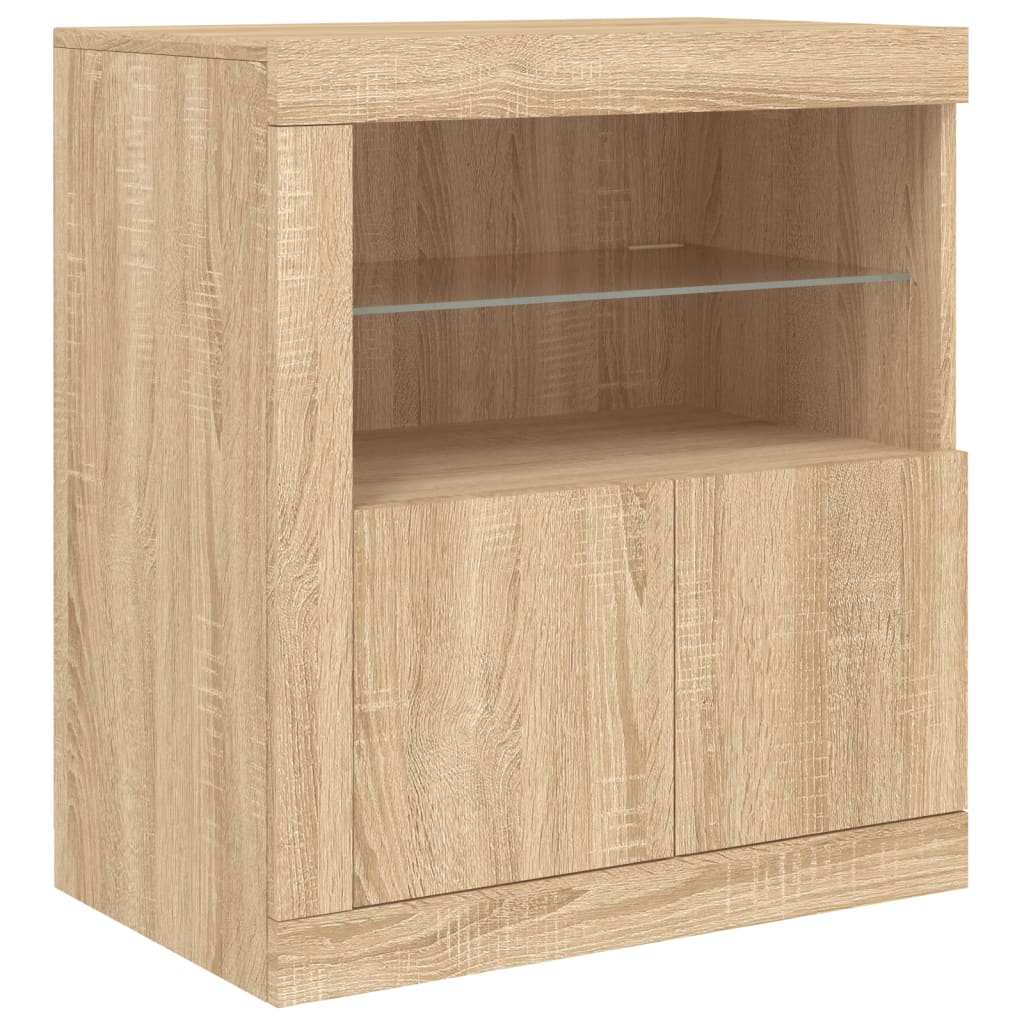 vidaXL Sideboard with LED Lights Sonoma Oak 181,5x37x67 cm
