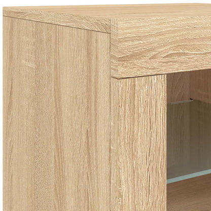 vidaXL Sideboard with LED Lights Sonoma Oak 181,5x37x67 cm