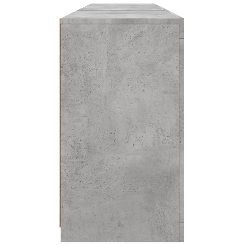vidaXL Sideboard with LED Lights Concrete Grey 181,5x37x67 cm
