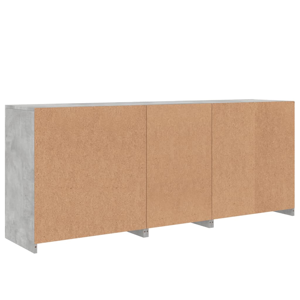 vidaXL Sideboard with LED Lights Concrete Grey 181,5x37x67 cm
