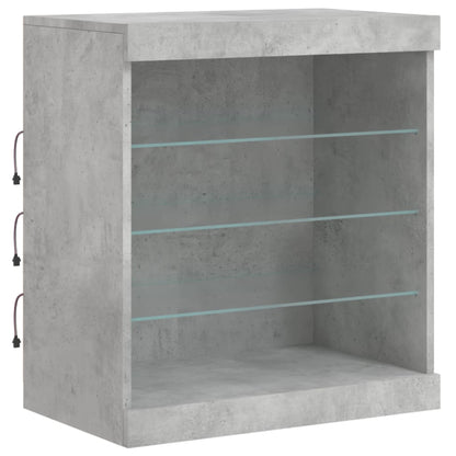 vidaXL Sideboard with LED Lights Concrete Grey 181,5x37x67 cm