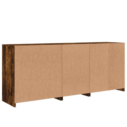 vidaXL Sideboard with LED Lights Smoked Oak 181,5x37x67 cm