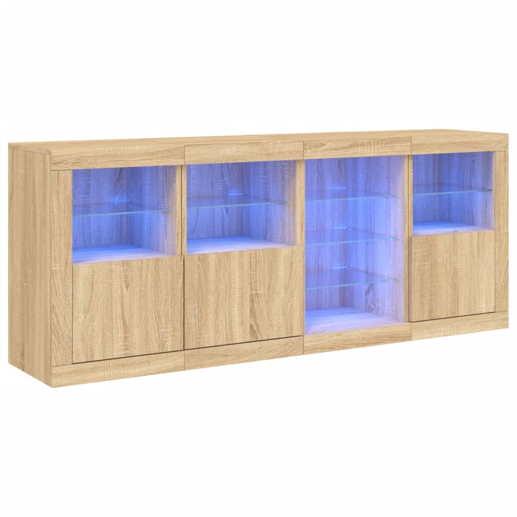 vidaXL Sideboard with LED Lights Sonoma Oak 164x37x67 cm