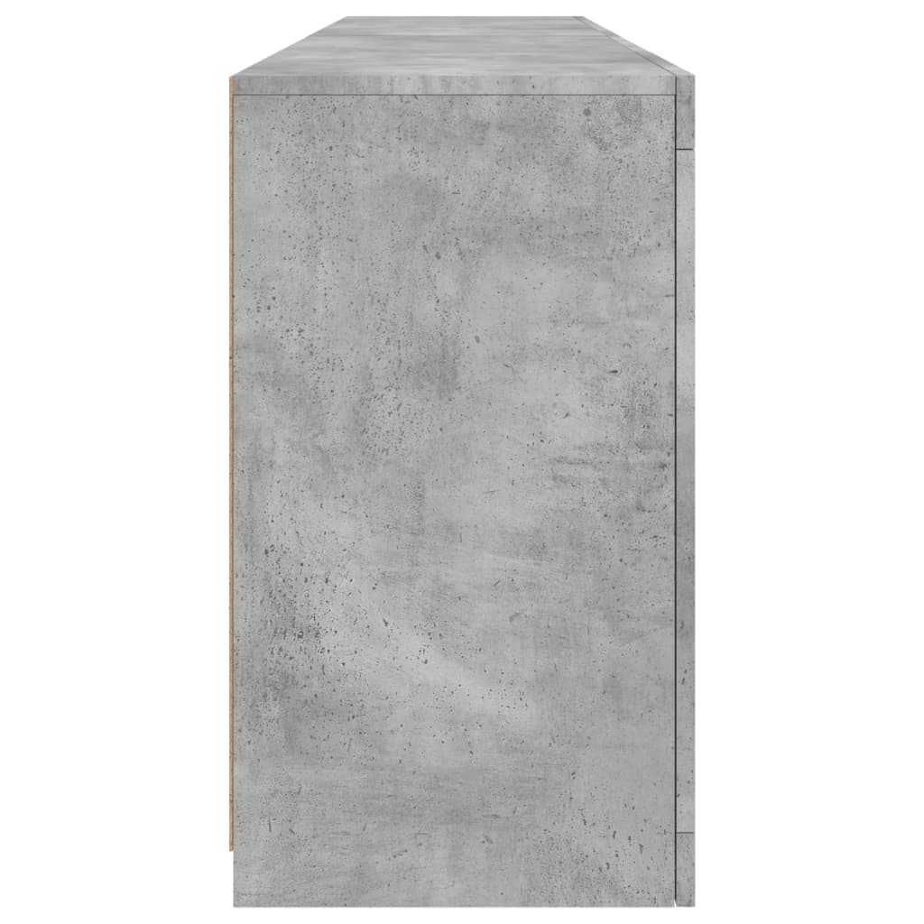 vidaXL Sideboard with LED Lights Concrete Grey 164x37x67 cm