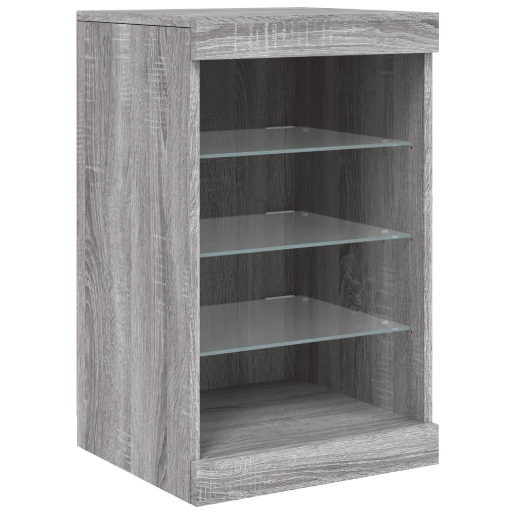 vidaXL Sideboard with LED Lights Grey Sonoma 164x37x67 cm