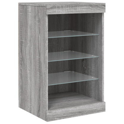 vidaXL Sideboard with LED Lights Grey Sonoma 164x37x67 cm