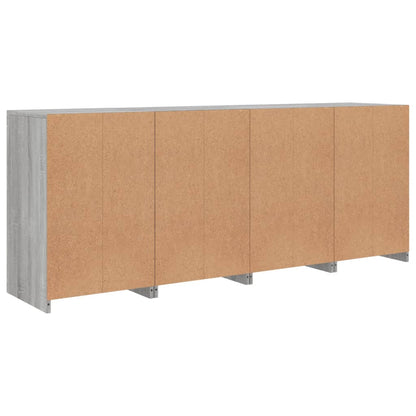 vidaXL Sideboard with LED Lights Grey Sonoma 164x37x67 cm