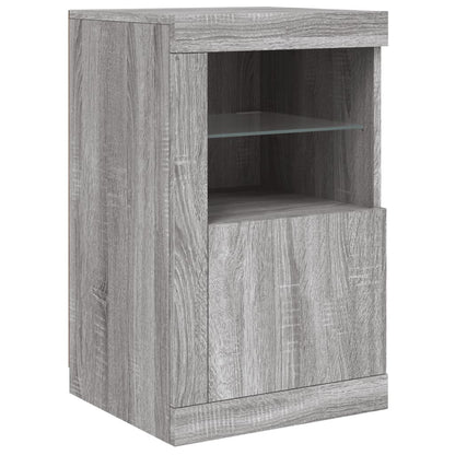 vidaXL Sideboard with LED Lights Grey Sonoma 164x37x67 cm