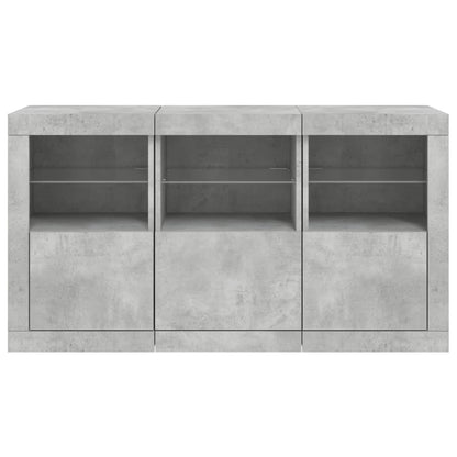 vidaXL Sideboard with LED Lights Concrete Grey 123x37x67 cm