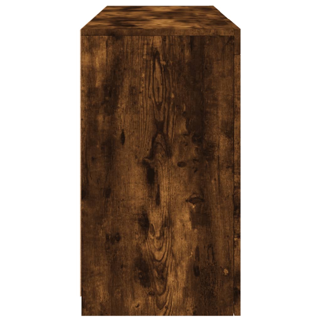 vidaXL Sideboard with LED Lights Smoked Oak 123x37x67 cm