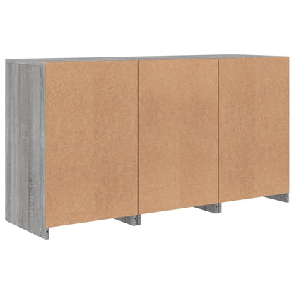 vidaXL Sideboard with LED Lights Grey Sonoma 123x37x67 cm