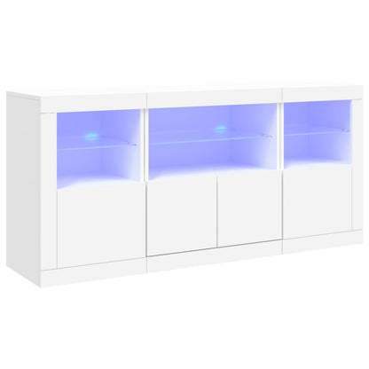 vidaXL Sideboard with LED Lights White 142.5x37x67 cm