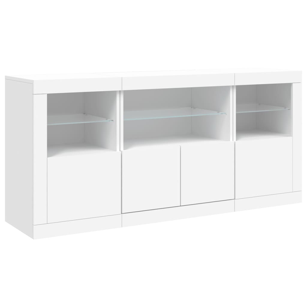 vidaXL Sideboard with LED Lights White 142,5x37x67 cm